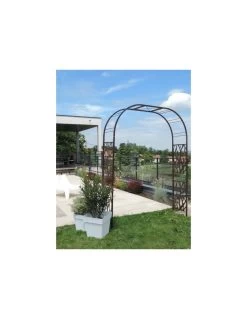Arche "décor Végétal" Coloris Anthracite 9 Arche "décor Végétal" Coloris Anthracite -Art de jardin pour la maison arche decor vegetal coloris anthracite 1 2