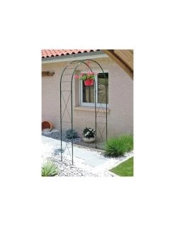 Arche Double "losange" Coloris Vert Sapin Ou Fer Vieilli - Vert Sapin -Art de jardin pour la maison arche losange coloris vert sapin ou fer vieilli 1 6