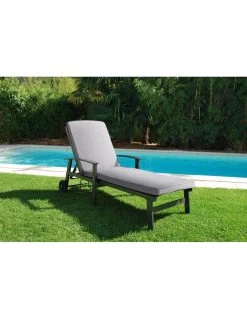 Bain De Soleil Berlin Avec Coussin En Aluminium - Gris Clair -Art de jardin pour la maison bain de soleil berlin avec coussin en aluminium 2