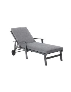 Bain De Soleil Berlin Avec Coussin En Aluminium - Gris Clair