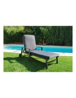 Bain De Soleil Berlin Avec Coussin En Aluminium - Gris Clair -Art de jardin pour la maison bain de soleil berlin avec coussin en aluminium 6