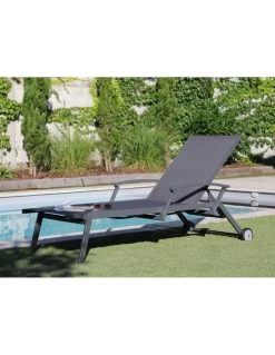 Bain De Soleil Florence Avec Accoudoirs - Aluminium- Graphite / Gris