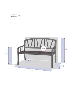 Banc De Jardin Alvernia 3 Places - Acier époxy Noir -Art de jardin pour la maison banc de jardin alvernia 3 places acier epoxy noir 3