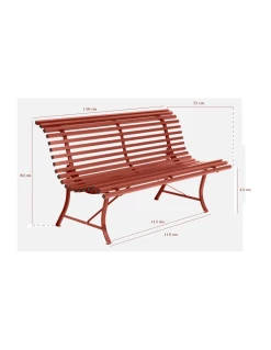 Banc De Jardin Louisiane L.150 Cm - Métal - Cerise Noire -Art de jardin pour la maison banc de jardin louisiane l150 cm metal 13