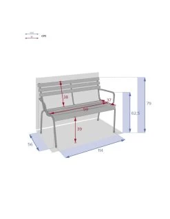 Banc De Jardin Métal Greensboro - Acier époxy - Moutarde -Art de jardin pour la maison banc de jardin metal greensboro acier epoxy moutarde 2