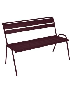Banc De Jardin Monceau 2/3 Places En Métal Empilable - Cerise Noire