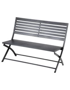 Banc De Jardin Olbia 3 Places Pliant Gris - L.122 X P.53 X H.88 Cm -Art de jardin pour la maison banc de jardin olbia 3 places pliant gris l122 x p53 x h88 cm 1