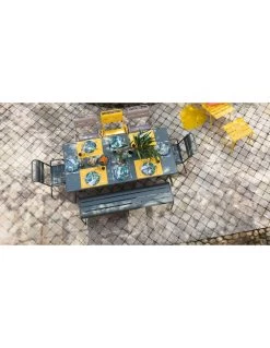 Banc Monceau 3/4 Places En Métal -160 Cm - Carbone -Art de jardin pour la maison banc monceau xl 34 places metal 160cm 13