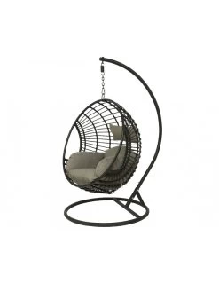 Fauteuil œuf Suspendu LONDON - Acier époxy Et Résine Tressée -Art de jardin pour la maison chaise loveuse suspendue london 2