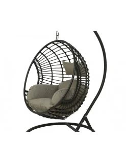 Fauteuil œuf Suspendu LONDON - Acier époxy Et Résine Tressée -Art de jardin pour la maison chaise loveuse suspendue london 3