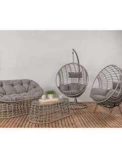 Fauteuil œuf Suspendu LONDON - Acier époxy Et Résine Tressée -Art de jardin pour la maison chaise loveuse suspendue london 4