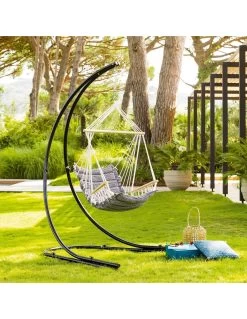 Art de jardin pour la maison -Art de jardin pour la maison chaise suspendue jinja bois franc chinois et polycoton 1