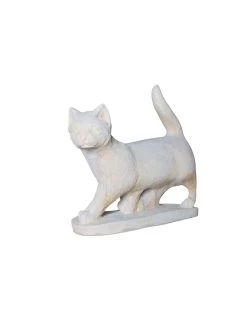 Chat Tabby H.59 Cm Patiné Vieilli