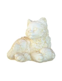 Chaton à La Balle H.22 Cm Patiné Vieilli