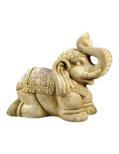 Eléphant Hindou H.40 Cm Patiné Vieilli