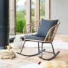 Fauteuil à Bascule Cherone En Acier Et Texaline Graphite -Art de jardin pour la maison fauteuil a bascule cherone en acier et texaline graphite