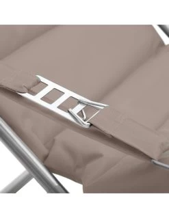 Fauteuil Relax De Jardin MILOS - Assise Matelassée - Taupe -Art de jardin pour la maison fauteuil relax de jardin milos assise matelassee taupe 2