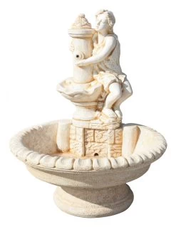 Fontaine Centrale Afrodita Ocre En Pierre Reconstituée