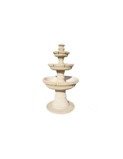 Fontaine Centrale Dora Ocre à 3 Coupes En Pierre Reconstituée