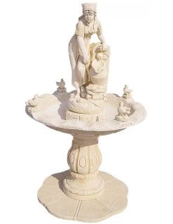 Fontaine Centrale Marité Ocre En Pierre Reconstituée