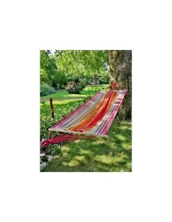 Hamac Kolor L.200 X P.100 Cm - Jobek - Orange / Ecru / Rouge -Art de jardin pour la maison hamac kolor l200 x p100 cm toile au choix jobek 4