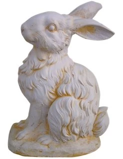 Lièvre H.42 Cm Patiné Vieilli