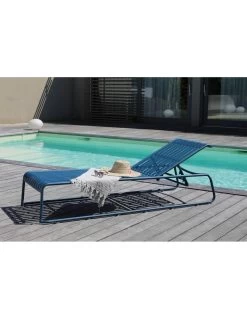 Lit De Soleil Vero - Aluminium - Bleu -Art de jardin pour la maison lit de soleil vero aluminium 2