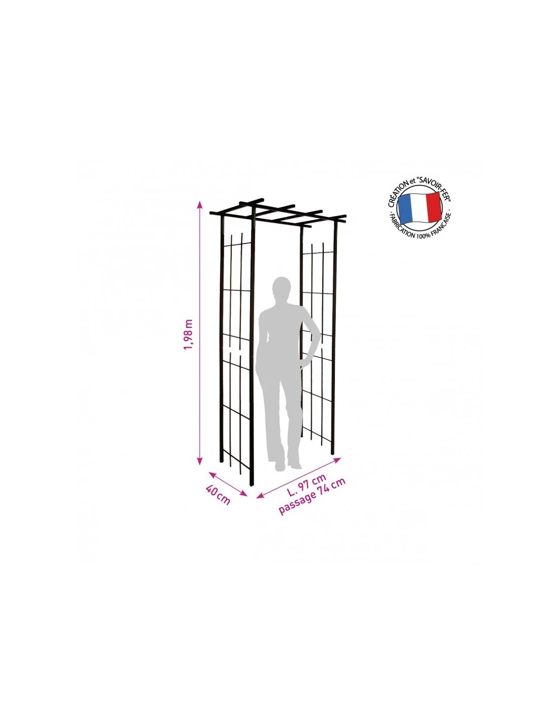 Pergola "modèle étroit" Coloris Fer Vieilli 4 Pergola "modèle étroit" Coloris Fer Vieilli – Image 2