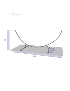 Pied De Hamac Demi-Lune - 330 X 110 X 130 Cm - Acier -Art de jardin pour la maison pied de hamac demi lune 330 x 110 x 130 cm acier 3