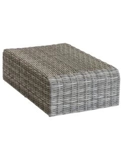 Pouf De Salon Mooréa - L.105 X P.60 X H.30 Cm - Aluminium Et Résine Tressée - Terre D'ombre -Art de jardin pour la maison pouf de salon moorea l105 x p60 x h30 cm aluminium et resine tressee terre d ombre 2