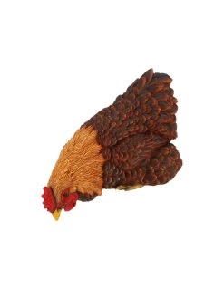 ESSCHERT DESIGN Poule Décorative à Poser Sur Un Mur - Marron -Art de jardin pour la maison poule decorative a poser set de 3 pieces 12