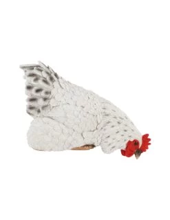 ESSCHERT DESIGN Poule Décorative à Poser Sur Un Mur - Blanche -Art de jardin pour la maison poule decorative a poser set de 3 pieces 2