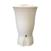 Récupérateur à Eau Rond Floral 300 Litres Beige -Art de jardin pour la maison recuperateur a eau rond floral 300 litres beige