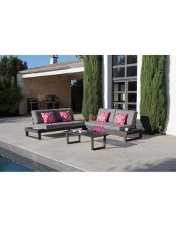 Salon D'angle Staten Avec Tablettes - Grey / Gris 34 Salon D'angle Staten Avec Tablettes - Grey / Gris -Art de jardin pour la maison salon d angle staten avec tablettes coloris au choix 16