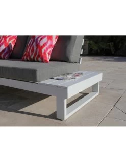 Salon D'angle Staten Avec Tablettes - Blanc -Art de jardin pour la maison salon d angle staten avec tablettes coloris au choix 22