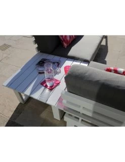 Salon D'angle Staten Avec Tablettes - Blanc -Art de jardin pour la maison salon d angle staten avec tablettes coloris au choix 25