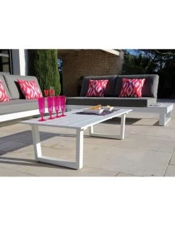 Salon D'angle Staten Avec Tablettes - Blanc -Art de jardin pour la maison salon d angle staten avec tablettes coloris au choix 26