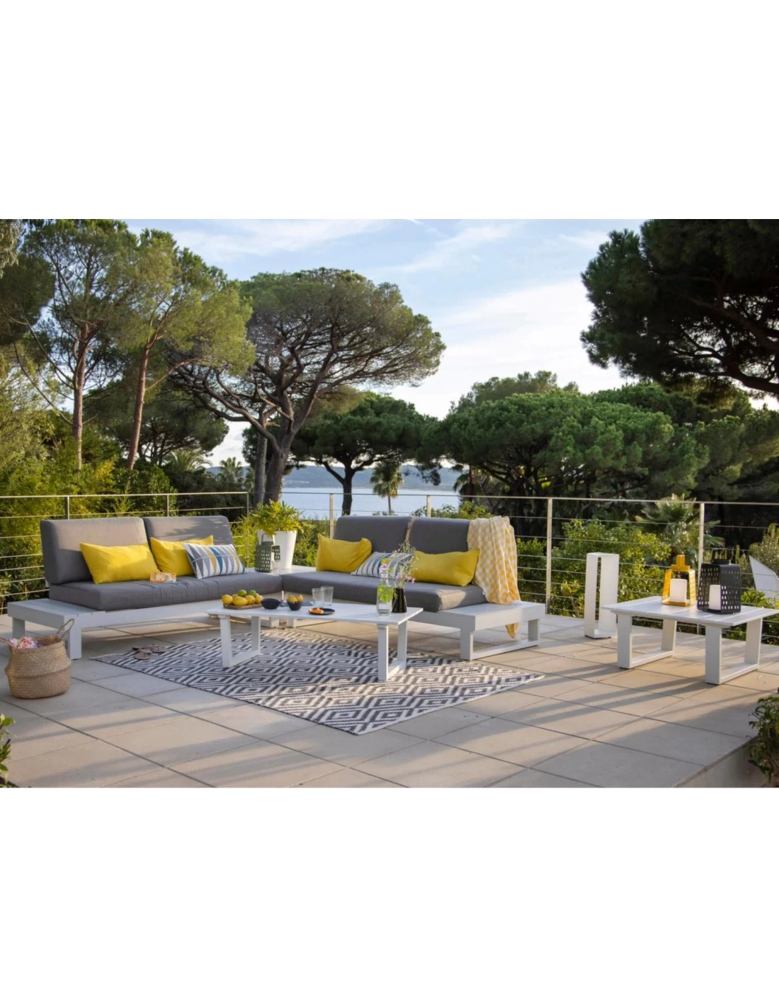 Salon D'angle Staten Avec Tablettes - Grey / Gris 3 Salon D'angle Staten Avec Tablettes - Grey / Gris