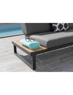 Salon D'angle Staten Avec Tablettes - Graphite / Oak -Art de jardin pour la maison salon d angle staten avec tablettes coloris au choix 31