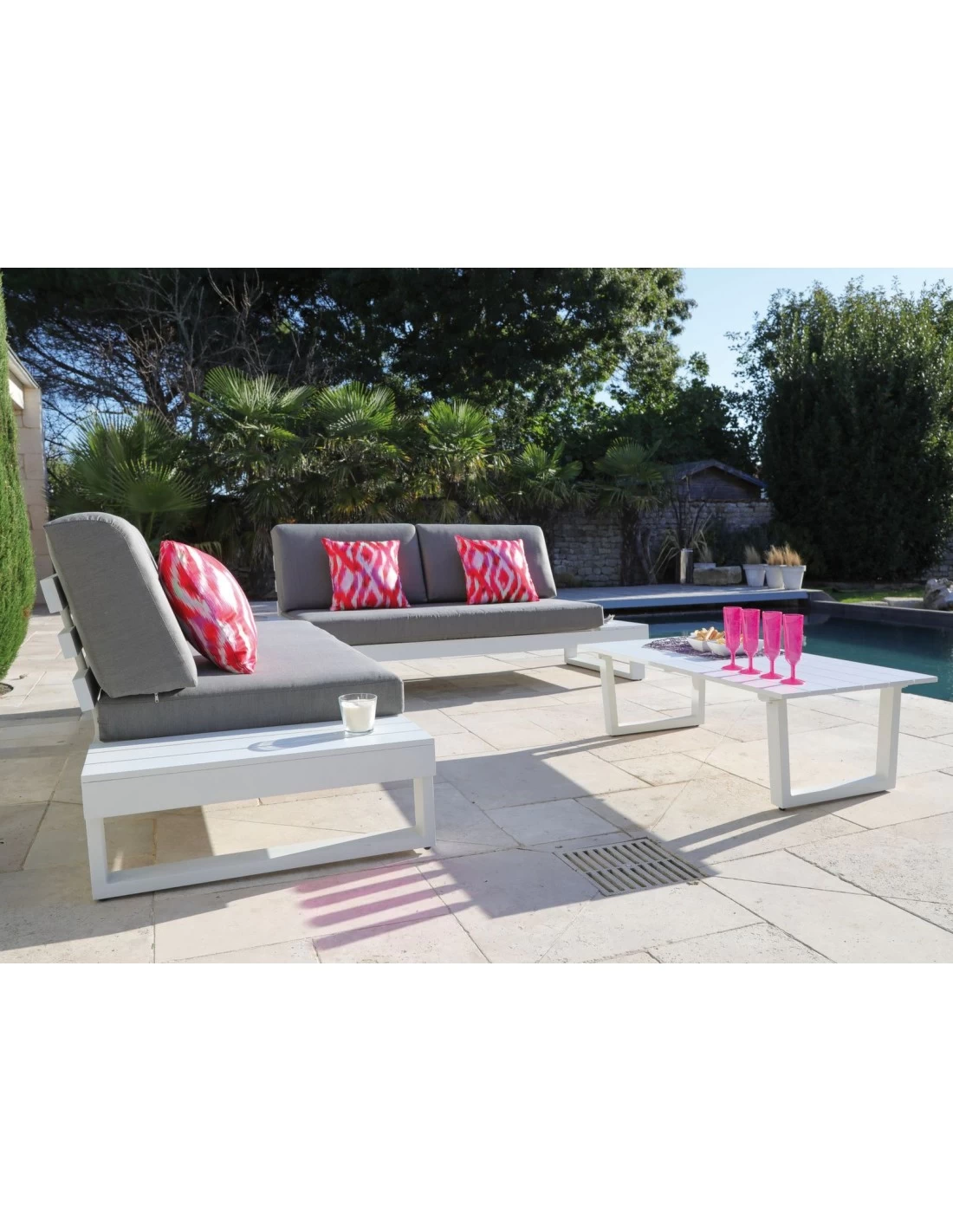 Salon D'angle Staten Avec Tablettes - Grey / Gris 4 Salon D'angle Staten Avec Tablettes - Grey / Gris – Image 2