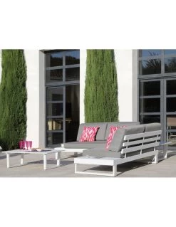 Salon D'angle Staten Avec Tablettes - Graphite / Oak -Art de jardin pour la maison salon d angle staten avec tablettes coloris au choix 7