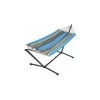 Set Hamac Metalik - Hamac Avec Support - Jobek - Turquoise Anthracite XL 140X300 -Art de jardin pour la maison set hamac metalik hamac avec support toile au choix jobek 13