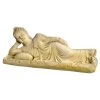 Statue Bouddha Couché L.72 Cm Patinée Vieillie -Art de jardin pour la maison statue bouddha couche l72 cm patinee vieillie