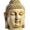 Statue Tête De Bouddha H.60 Cm Patinée Vieillie