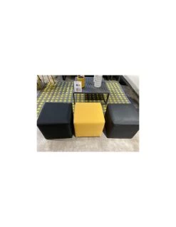 Tabouret CUB 43 X 43 Cm En Aluminium Et Toile TPEP - Noir -Art de jardin pour la maison tabouret cub 43 x 43 cm aluminium et toile tpep proloisirs 3