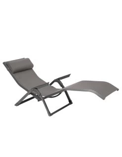 Transat Basculant Decima - Aluminium Et Texaline - Noisette / Praline -Art de jardin pour la maison transat basculant decima aluminium et texaline noisette praline 2