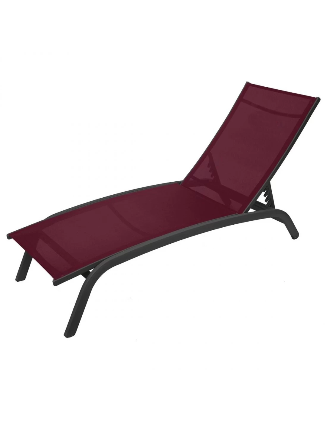 Transat Bonao 4 Positions - Aluminium Et Texaline - Graphite / Bordeaux 3 Transat Bonao 4 Positions - Aluminium Et Texaline - Graphite / Bordeaux