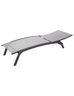 Transat Bonao 4 Positions - Aluminium Et Texaline - Graphite / Galet -Art de jardin pour la maison transat bonao 4 positions aluminium et texaline graphite galet 3
