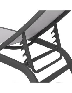 Transat Bonao 4 Positions - Aluminium Et Texaline - Graphite / Galet -Art de jardin pour la maison transat bonao 4 positions aluminium et texaline graphite galet 4