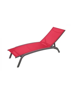 Transat Bonao 4 Positions - Aluminium Et Texaline - Graphite / Grenade